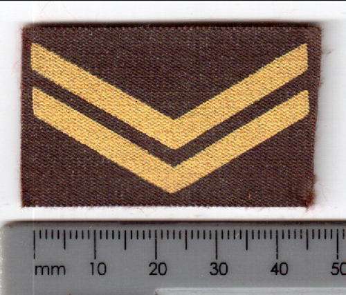 Corporal shoulder flash, 2 stripes with soft side of Velcro on back - as per scan