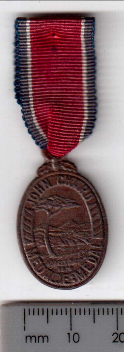 Miniature John chard medal awarded for 10 year service in citizen force - as per scan*