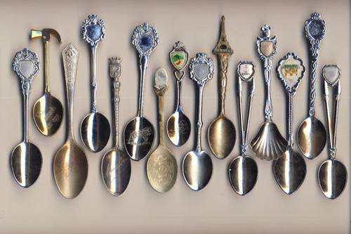 Lot of 15 souvenir spoons at R10each, YOU BID PER ITEM TO TAKE ALL - as per scan