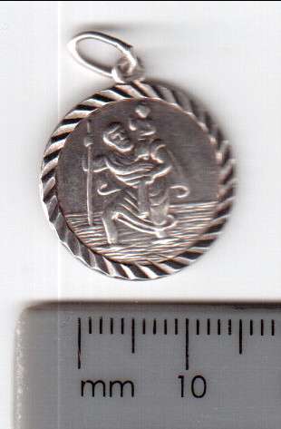 Sterling silver st Christopher pendant - as per scan