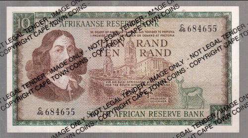 TW de Jongh 1st issue R10 banknote - as per scan