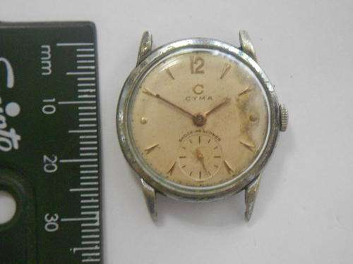 Cyma manual wind child's wristwatch with no strap, working - as per scan