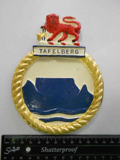 SA Navy ''TAFELBERG'' ships plaque, plaster of paris - as per scan
