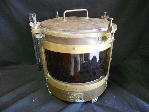 Brass Ships Port side navigation lamp, AP16198 S&A 1952 - as per scan