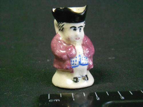 Miniature toby jug by devon moore, cracked and chipped in neck - as per scan