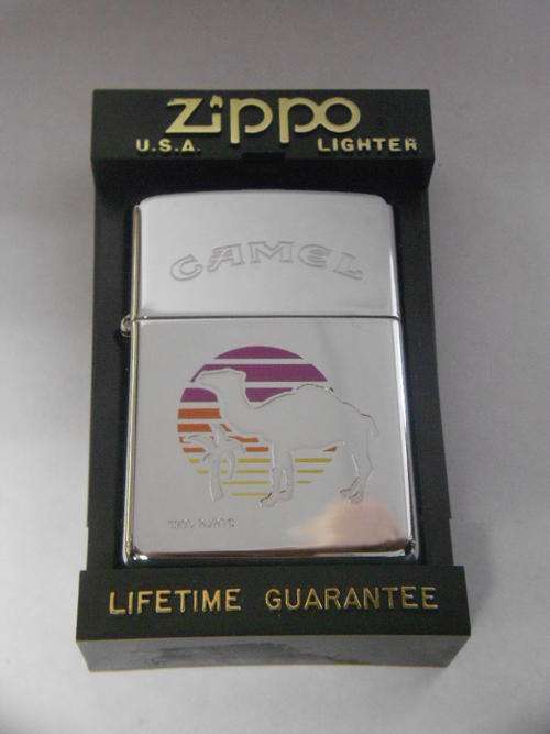 Camel high polished ZIPPO with sealed lid in Zippo case - as per scan