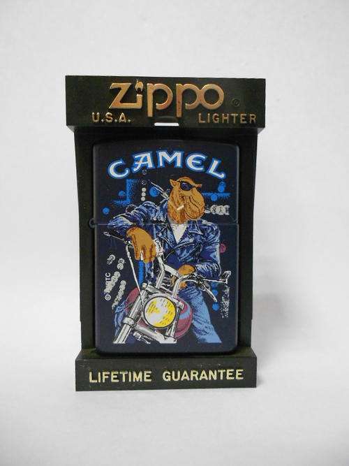 Camel biker matte blue ZIPPO in Zippo case - as per scan