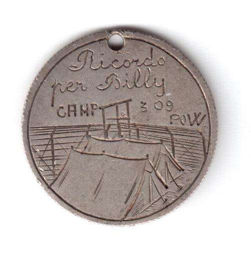 WWII Prisoner of war trench art from camp 309 on egyptian coin, very good detailing