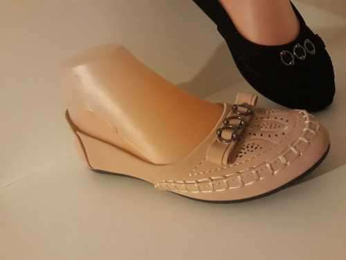 Fashionable Pink Size 3 to 8 Ladies Soft Suede Flat Pumps - Size 3 to 8 in Pink Only