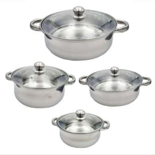 8 PIECE STAINLESS STEEL CASSEROLE POT SET