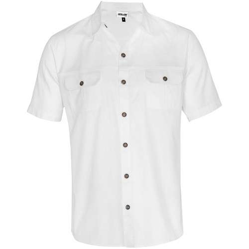 Size ( S )Mens Short Sleeve White Oryx Bush Shirt - SMALL