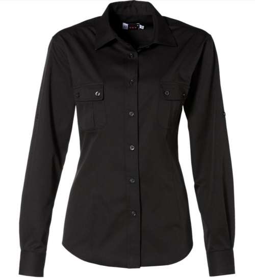 Size 2XL Ladies Stunning Safari Shirt - BLACK (XXL) 2XL ONLY
