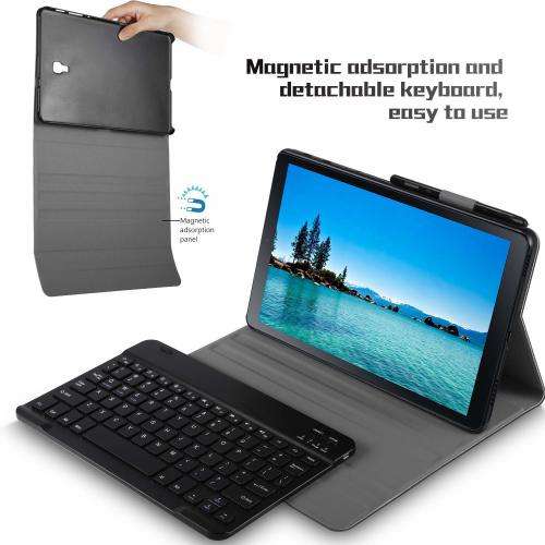 Samsung Galaxy Tab S5e 2019 Case with Keyboard Backlights Ultra Thin PU Leather Slim Folio