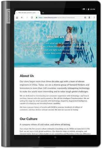 Lenovo Yoga Smart Tab, 10.1" FHD Android Tablet, Octa-Core Processor, 64GB Storage, 4GB RAM, Grey