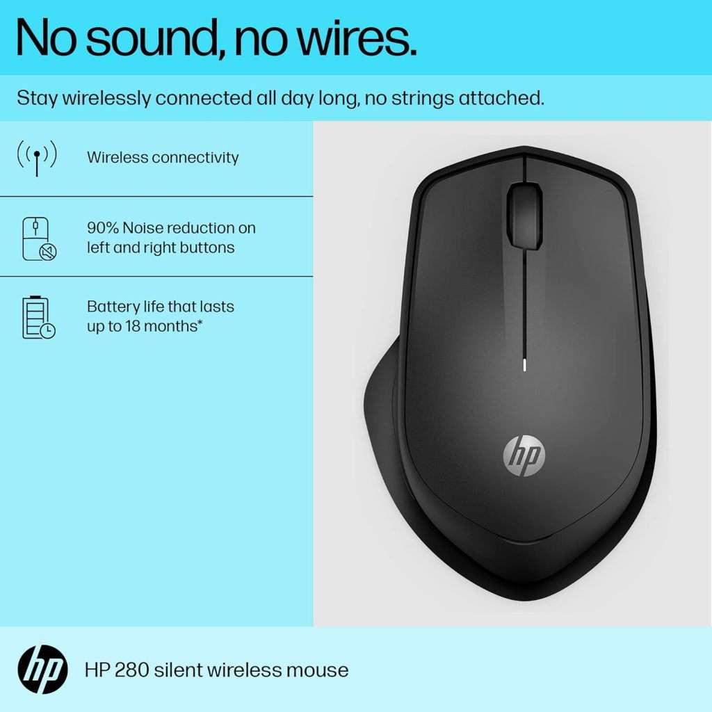 HP 280 Mouse, Silent Wireless Mouse