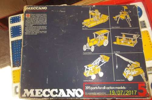Meccano Set 5 Blue/Yellow 1970's.Manuals 1- 2-3-4-5, Huge Kit 395 Parts