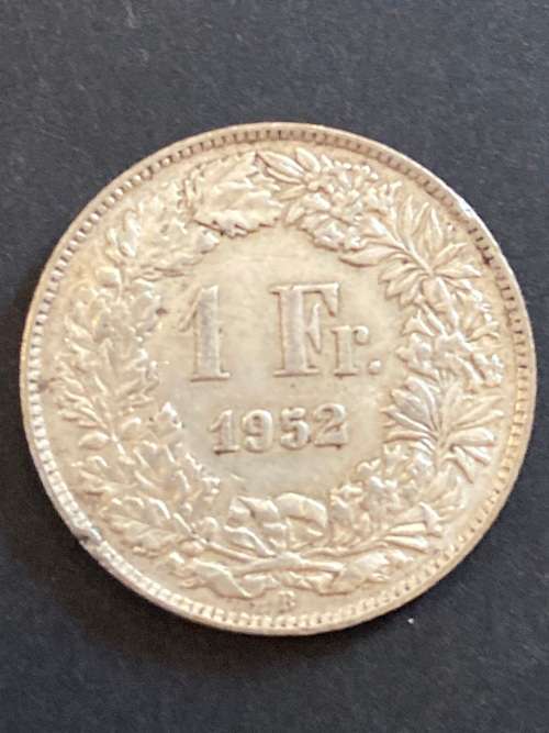 1952 Swiss 1 Franc