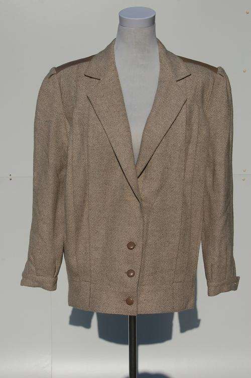 Vintage Caramel Wool Baseball Jacket