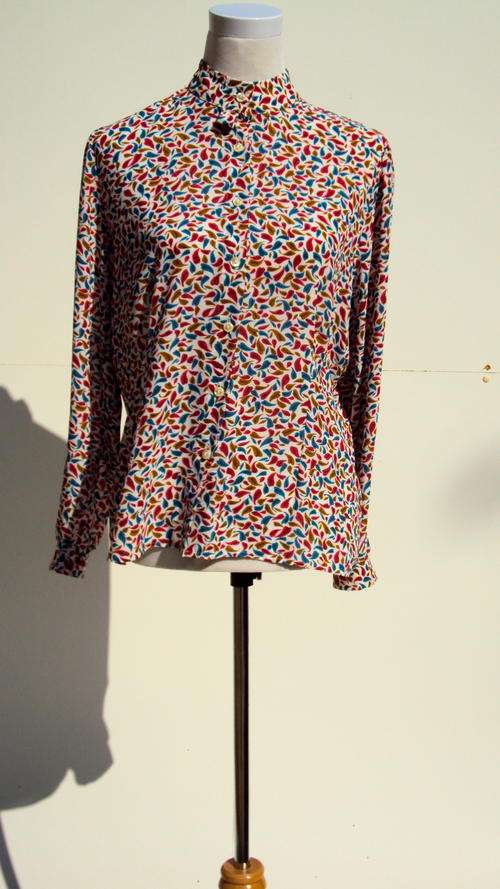 Leaf Print Vintage Blouse