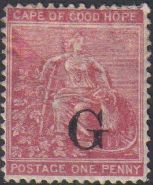 Griqualand West SG5a 1d Carmine Red with overprint type 1a MM