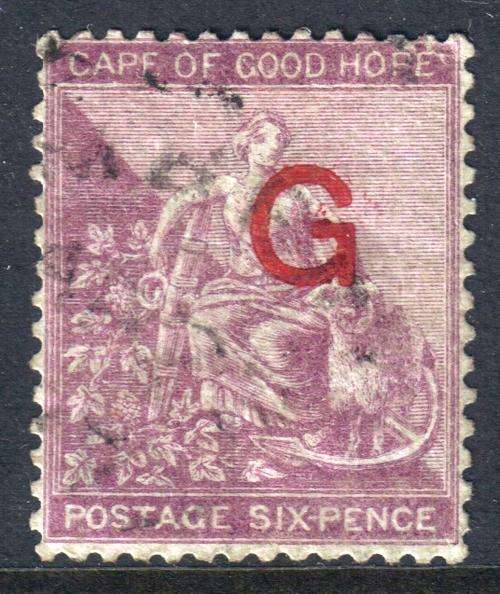 Griqualand West : 1877 : SG8f 6d Deep Lilac o/p type 6 VFU