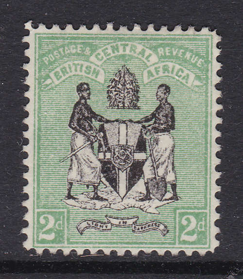 B.C.A.(Nyasaland): 1896 SG33 2d Black & Green MM