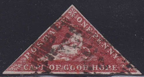 Cape of Good Hope - SG18 / SACC14 - 1d Deep Carmine Red - FINE USED