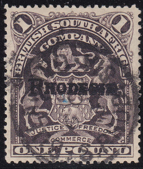 BSAC / Rhodesia : SG113 / SACC110 : £1 Grey-Purple VFU