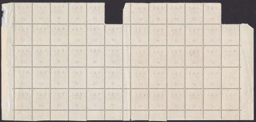 OFS - 1900 ½d ON ½d ORANGE GUTTER SHEET WITH 60 STAMPS (WITH VARIETIES) - UNMOUNTED MINT