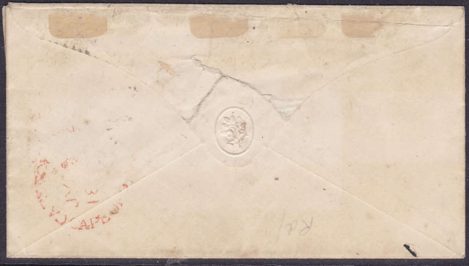 Cape of Good Hope 1860 6d COVER (SG7) (dd 21 JULY 1861)
