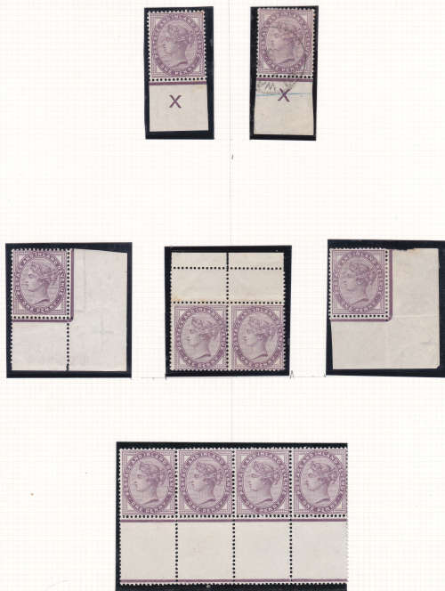 Great Britain QV 1881 SMALL COLLECTION OF PENNY LILACS ON ALBUM LEAVES - SEE BELOW