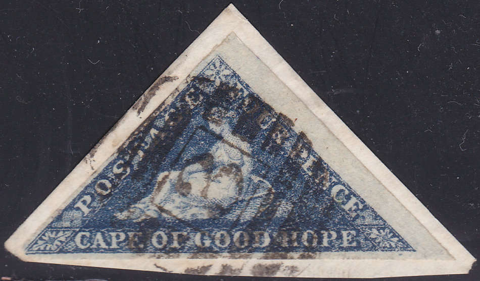 Cape of Good Hope 1864 SG19b / SACC15b 4d SLATE BLUE VERY FINE USED ON PIECE CV R12000