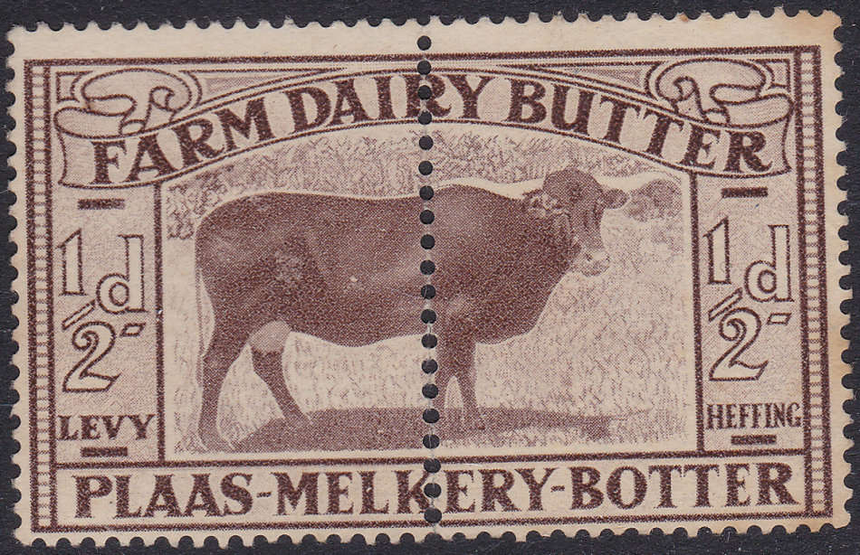 Union of SA - 1/2d FARM DAIRY BUTTER STAMP - UNUSED