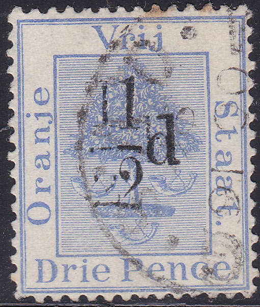 OFS 1896 SG75a ½d ON 3d ULTRAMARINE WITH DOUBLE SURCHARGE VARIETY - USED