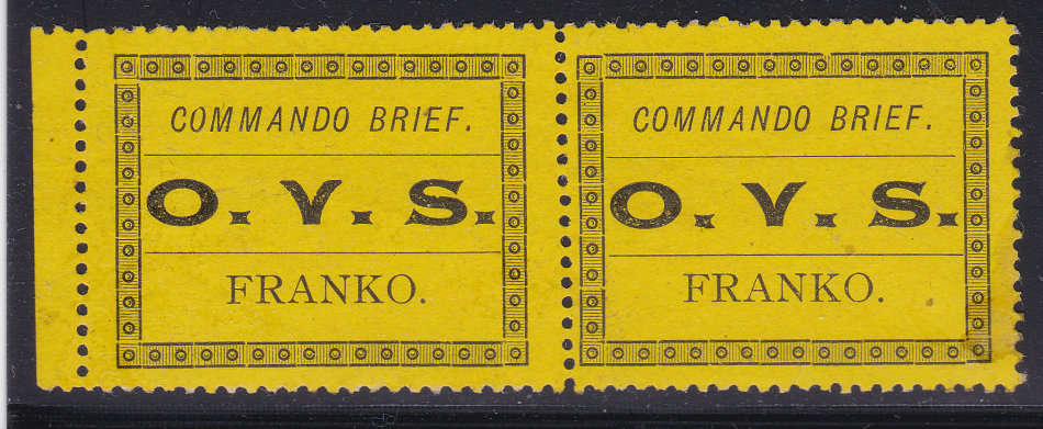 OFS - 1899 SACC1 MILITARY FRANK STAMP MARGINAL PAIR  - **UNMOUNTED MINT** - SCARCE