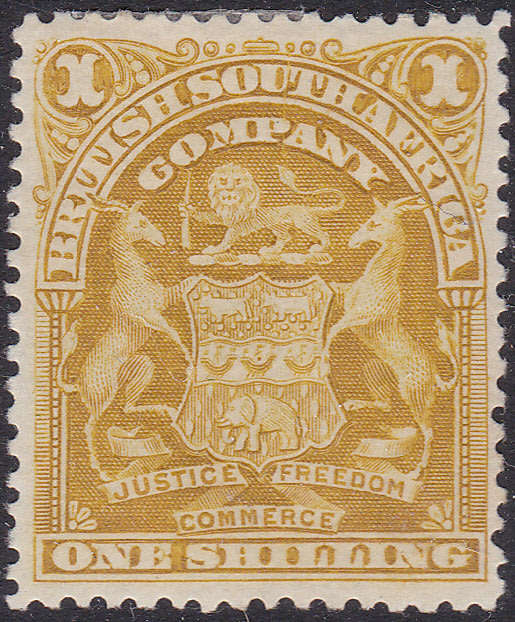 BSAC / Rhodesia : SACC78d 1/- BROWNISH-YELLOW MM