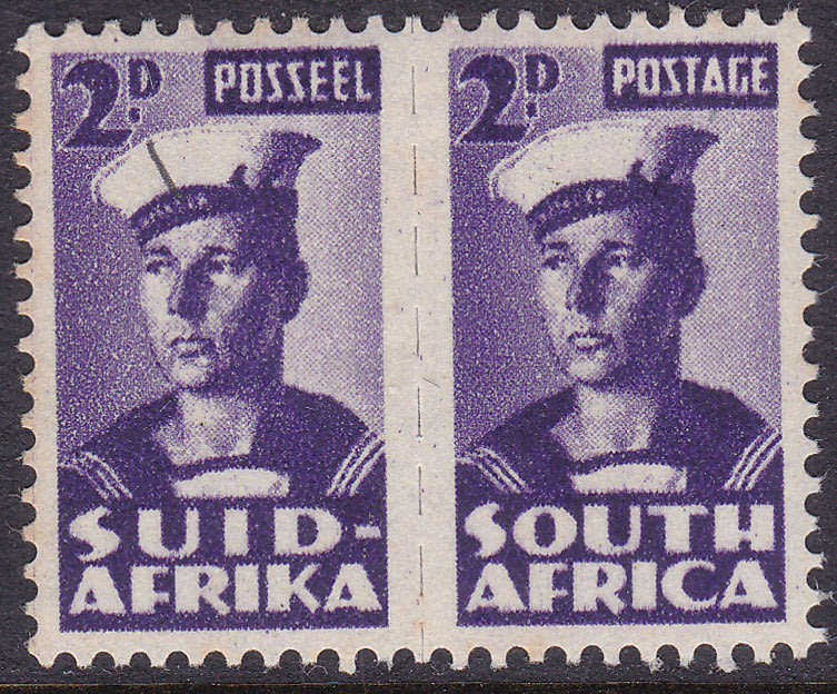 Union of SA - 1942-44 SG100d 2d VIOLET(LINE ON CAP VARIETY) MM CV R1700