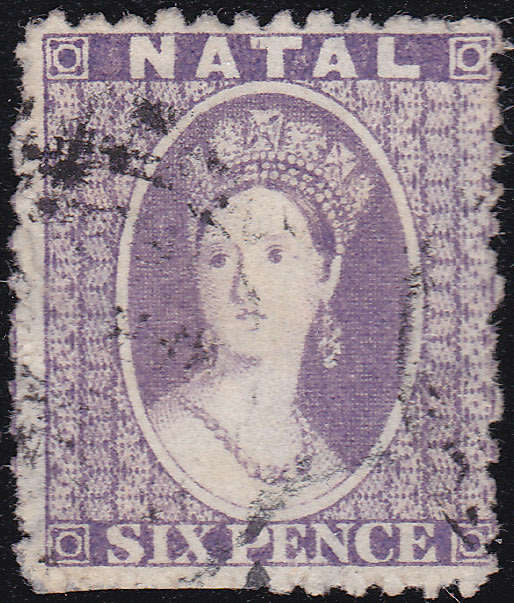Natal 1863-5 SACC20 6d DEEP VIOLET CV R500