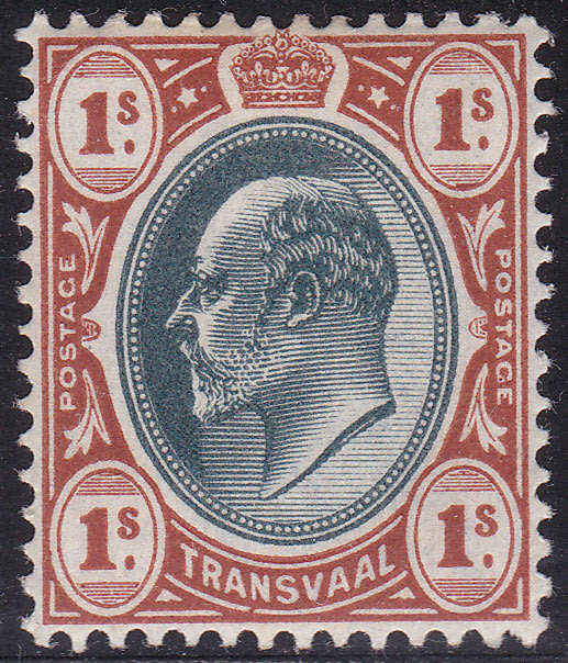 Transvaal 1904-9 SACC273 1/- BLACK & RED-BROWN MM
