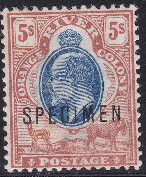 OFS / ORC 1903-4 SACC92s  5/-  BLUE & BROWN "SPECIMEN" LMM