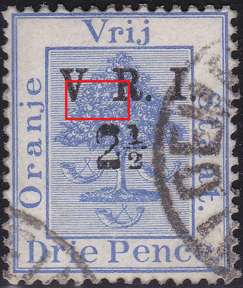 OFS - 1900 SACC52a 2½d ON 2½d ULTRAMARINE WITH "NO STOP AFTER V" VARIETY -VFU - CV R1500
