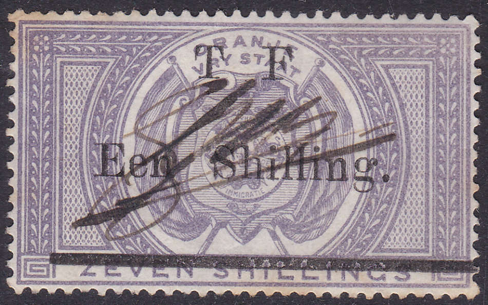 OFS T.F. (Telegraph) OVERPRINT 1/- ON 7/-  VIOLET - VFU