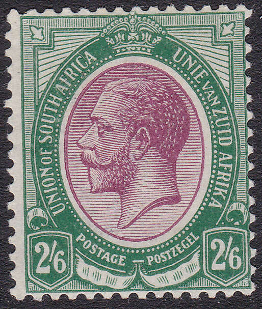 Union of SA - 1913 SACC13 2s6d PURPLE and GREEN LMM CV R950