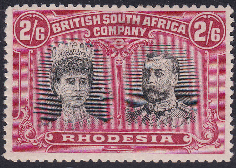 BSAC / RHODESIA SG157 2s6d BLACK and ROSE-CARMINE - MM