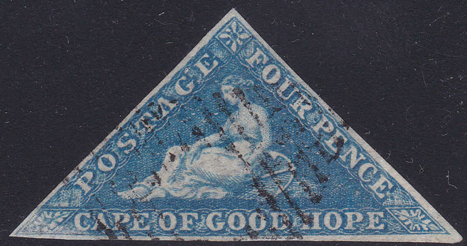 CAPE OF GOOD HOPE 1864 SG19a 4d BLUE - VERY FINE USED CV £140(2017)