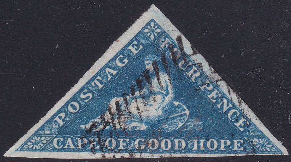 CAPE OF GOOD HOPE 1855 SG6 4d DEEP BLUE - VERY FINE USED CV £95(2017)