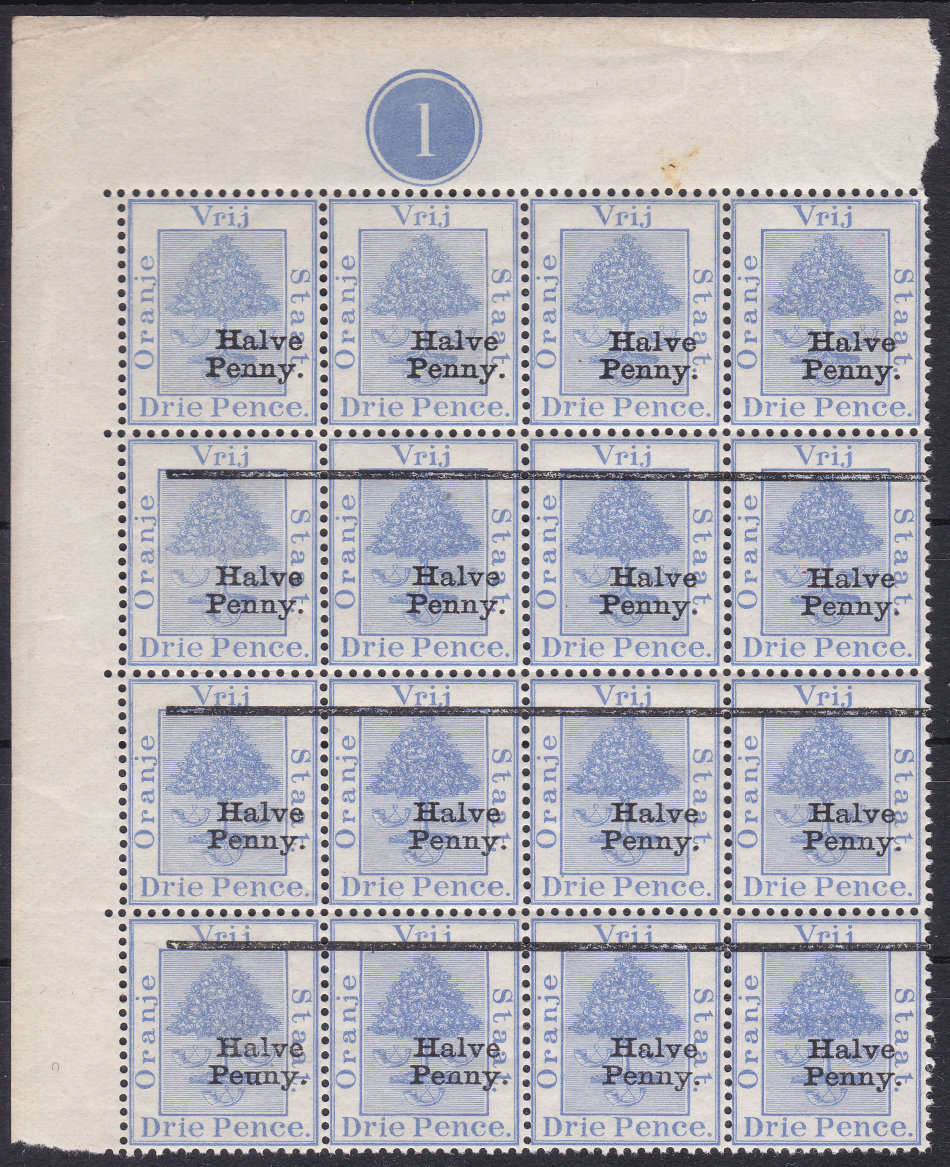 OFS 1896 SACC45/45a/var ½d on 3d ULTRAMARINE MARGINAL BO12 - UM - CV R