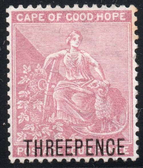 Cape of Good Hope 1880 SACC30 3d ON 4d Pale Dull Rose - MM - CV R3000