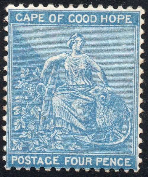 CAPE OF GOOD HOPE 1872 SACC19c 4d DEEP BLUE MM CV R6500