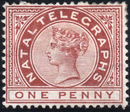 NATAL 1881 SG T1 1d Red-brown TELEGRAPH stamp MNG